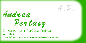 andrea perlusz business card